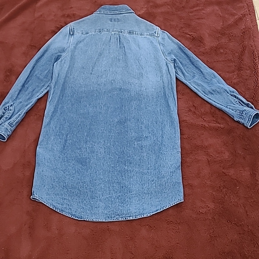 Wrangler Denim Blue Buttoned Long Sleeve Shirt Dress - Picture 7 of 9